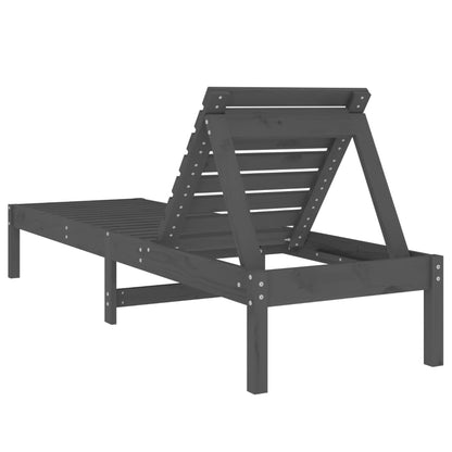 Silla Long Gray 199.5x60x74 cm de madera de pino sólido