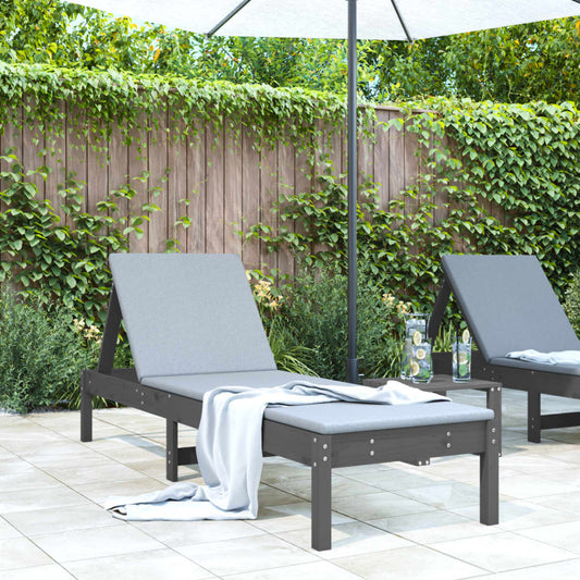 Silla Long Gray 199.5x60x74 cm de madera de pino sólido