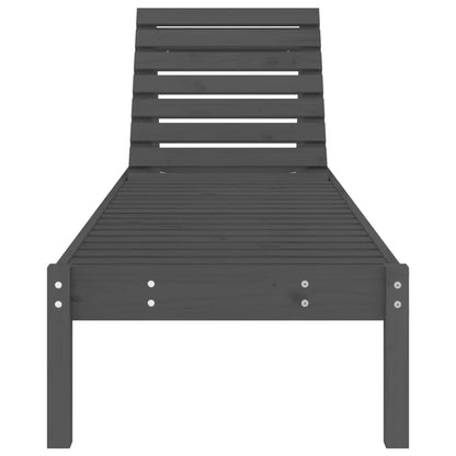 Sillas largas 2 pcs gris 199.5x60x74 cm de madera de pino sólido
