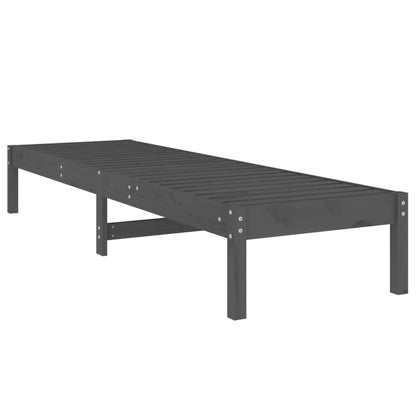 Sillas largas 2 pcs gris 199.5x60x74 cm de madera de pino sólido
