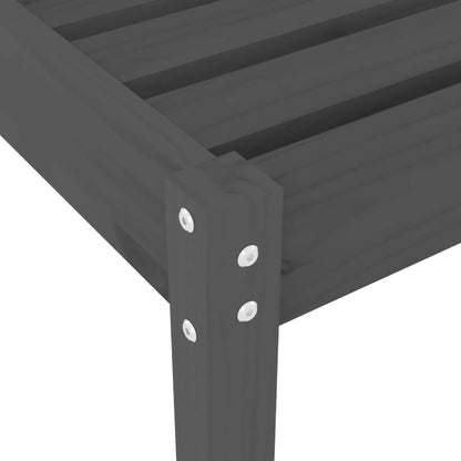 Sillas largas 2 pcs gris 199.5x60x74 cm de madera de pino sólido