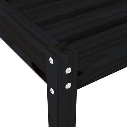 Sillas largas 2 pcs negros 199.5x60x74 cm de madera de pino sólido