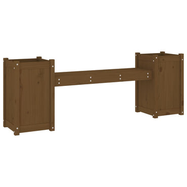 Banc with brown honeymoon solid pine wood