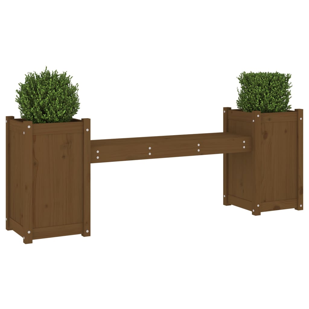 Banc with brown honeymoon solid pine wood