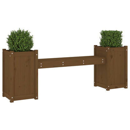 Banc with brown honeymoon solid pine wood