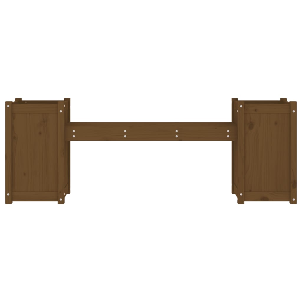 Banc with brown honeymoon solid pine wood