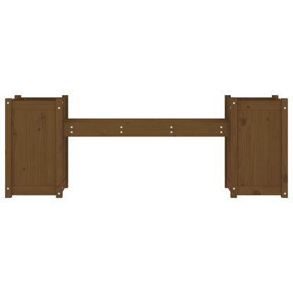 Banc with brown honeymoon solid pine wood