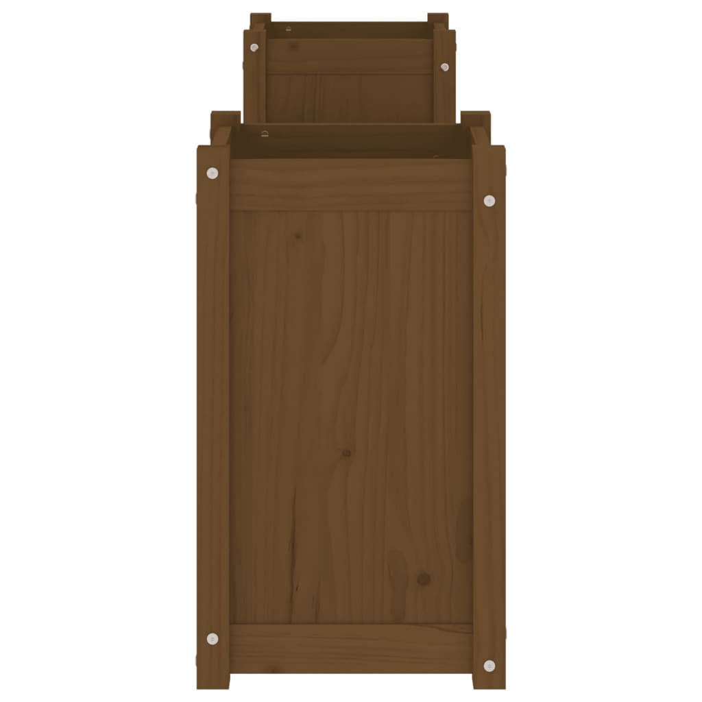 Banc with brown honeymoon solid pine wood