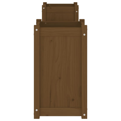 Banc with brown honeymoon solid pine wood