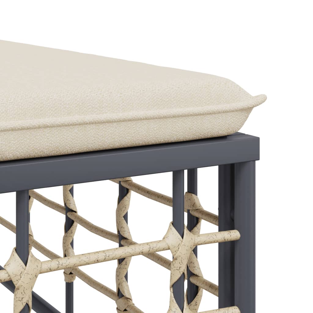 6 pcs garden furniture with braided resin anthracite cushions