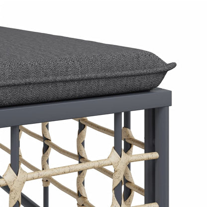 6 pcs garden furniture with braided resin anthracite cushions
