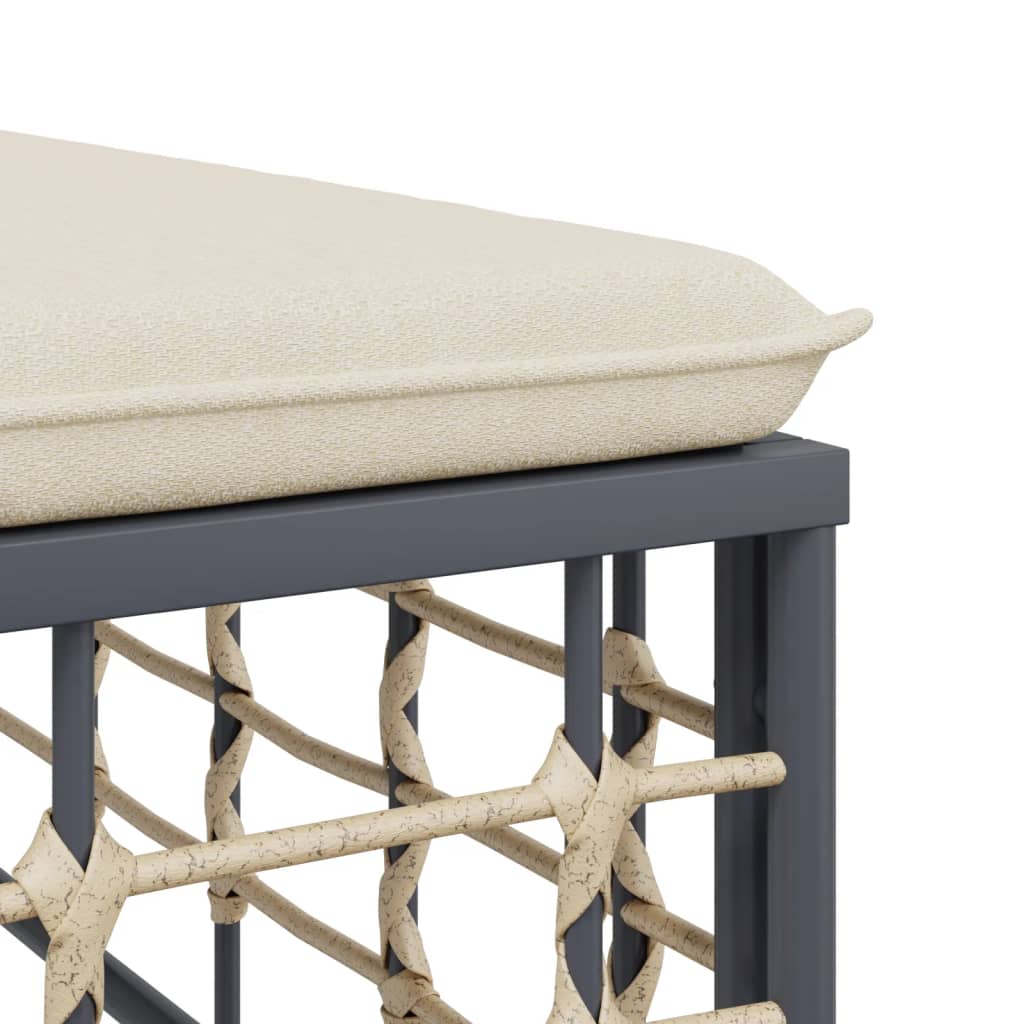 6 pcs garden furniture with braided resin anthracite cushions