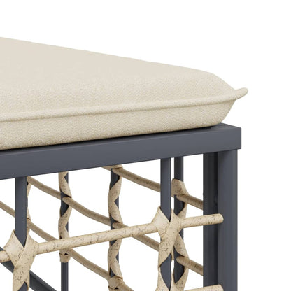 6 pcs garden furniture with braided resin anthracite cushions