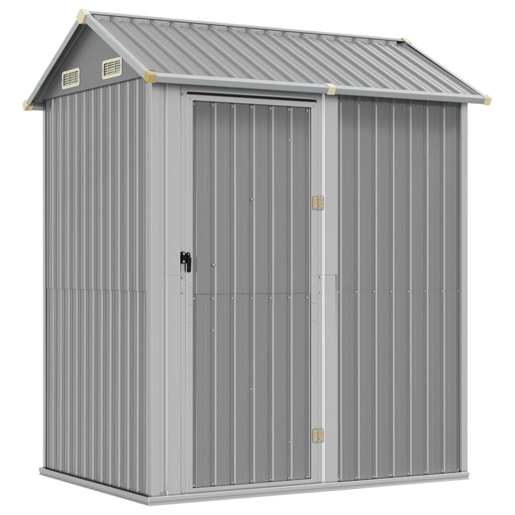 Cobertizo de jardín gris claro 192x152.5x237 cm acero galvanizado