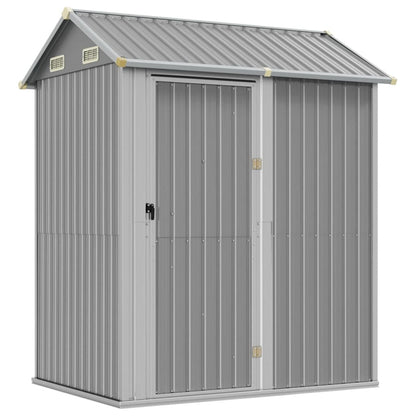 Cobertizo de jardín gris claro 192x152.5x237 cm acero galvanizado
