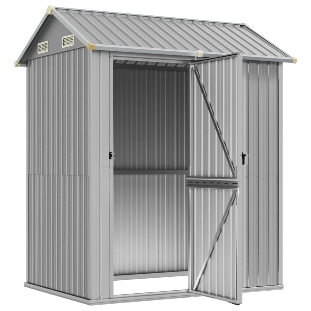 Cobertizo de jardín gris claro 192x152.5x237 cm acero galvanizado