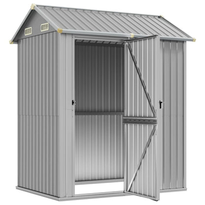 Cobertizo de jardín gris claro 192x152.5x237 cm acero galvanizado