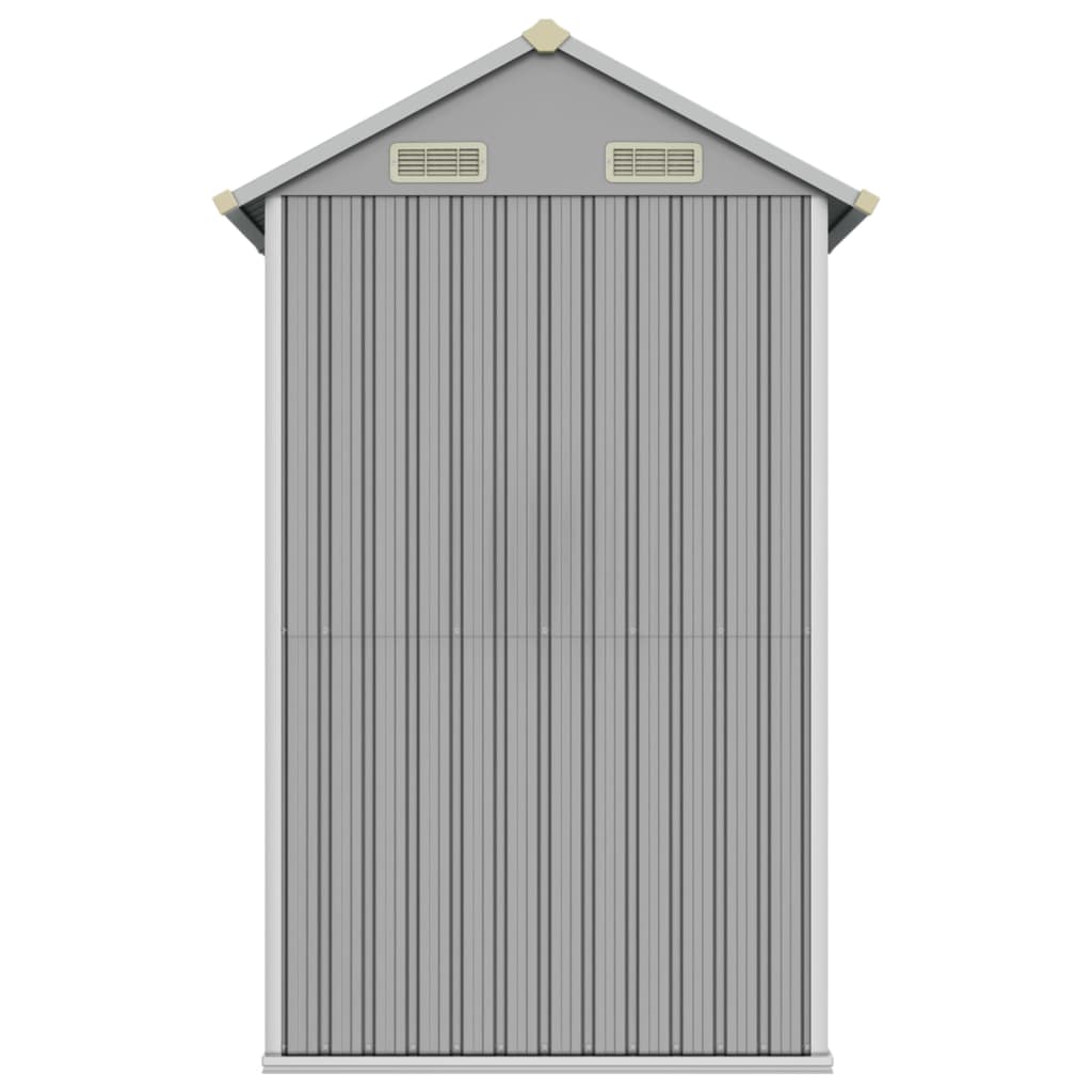 Cobertizo de jardín gris claro 192x152.5x237 cm acero galvanizado