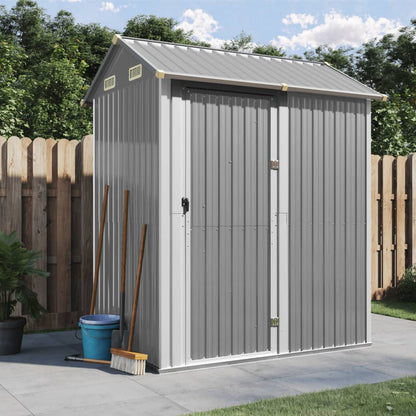 Cobertizo de jardín gris claro 192x152.5x237 cm acero galvanizado