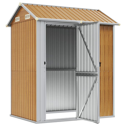 Clear Brown Garden Shed 192x152.5x237 cm de acero galvanizado