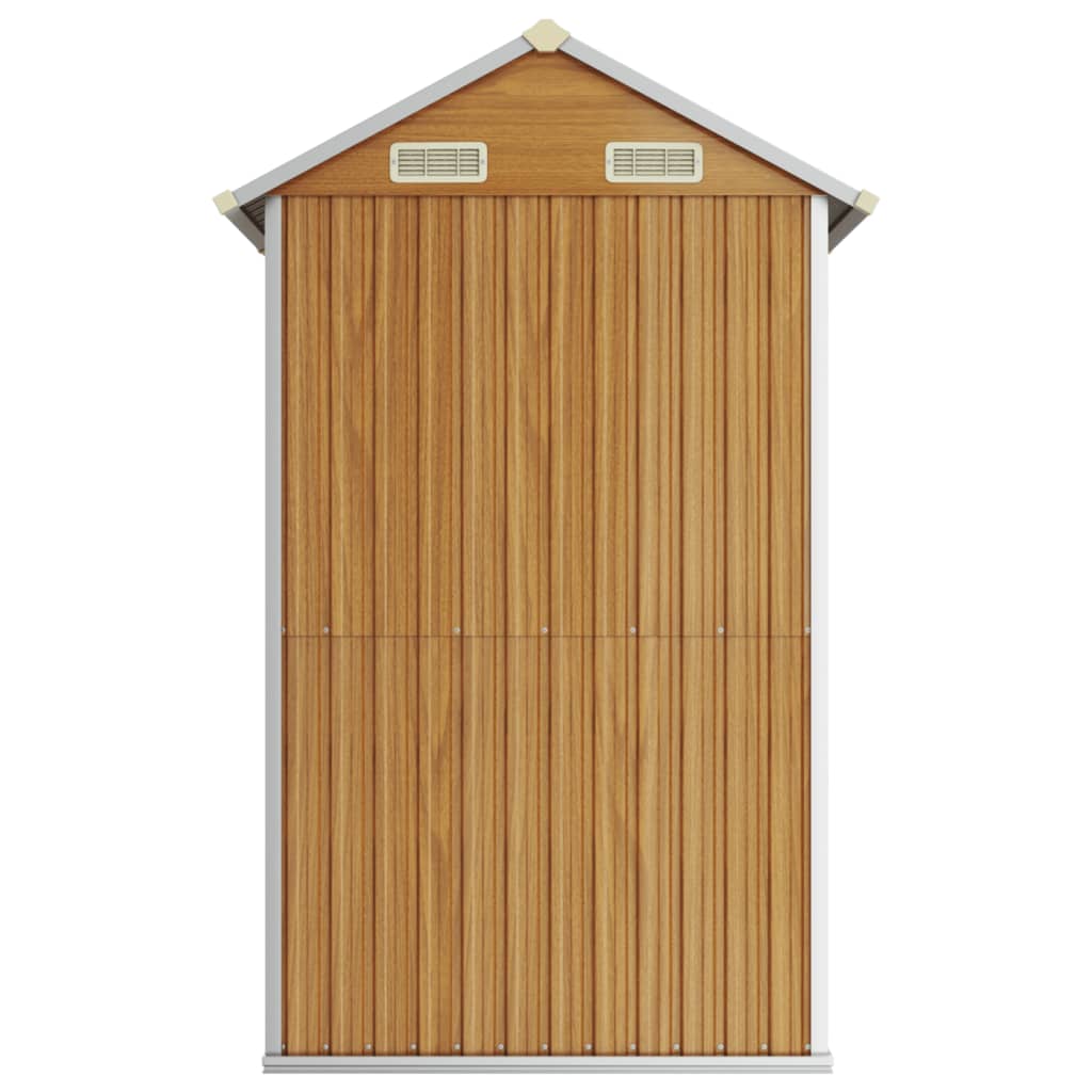 Clear Brown Garden Shed 192x152.5x237 cm de acero galvanizado