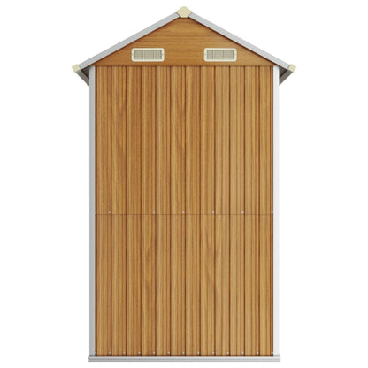 Clear Brown Garden Shed 192x152.5x237 cm de acero galvanizado