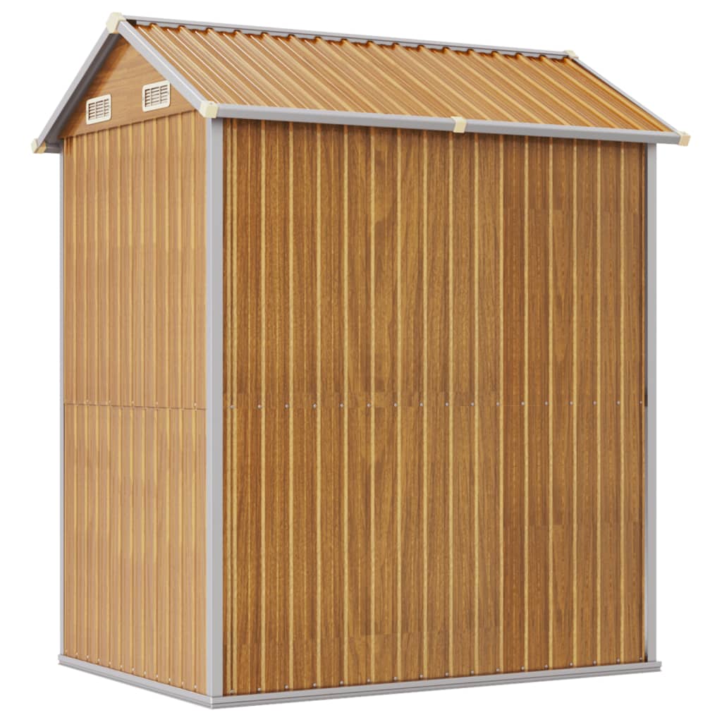 Clear Brown Garden Shed 192x152.5x237 cm de acero galvanizado