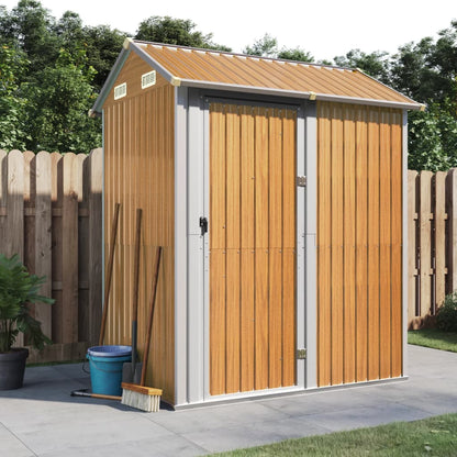 Clear Brown Garden Shed 192x152.5x237 cm de acero galvanizado