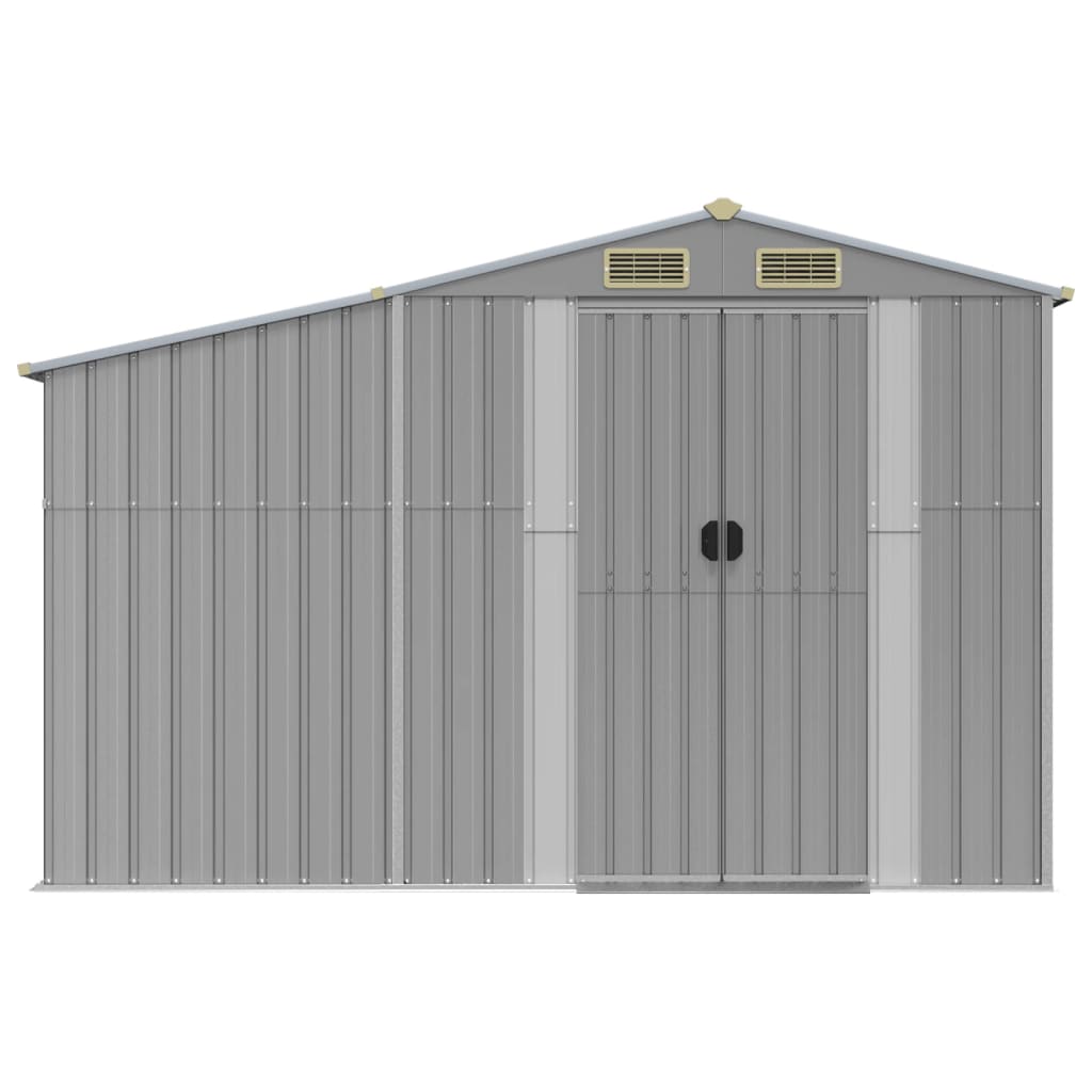 Cobertizo de jardín gris 277x192,5x179 cm de acero galvanizado
