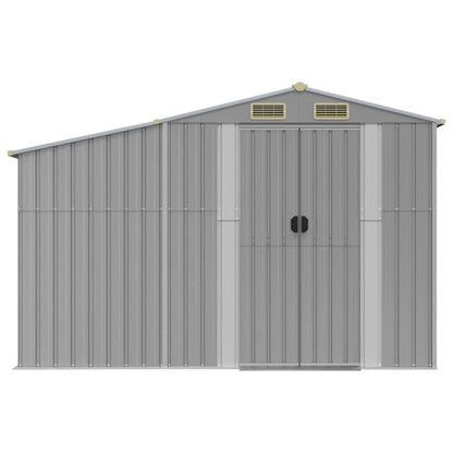 Cobertizo de jardín gris 277x192,5x179 cm de acero galvanizado