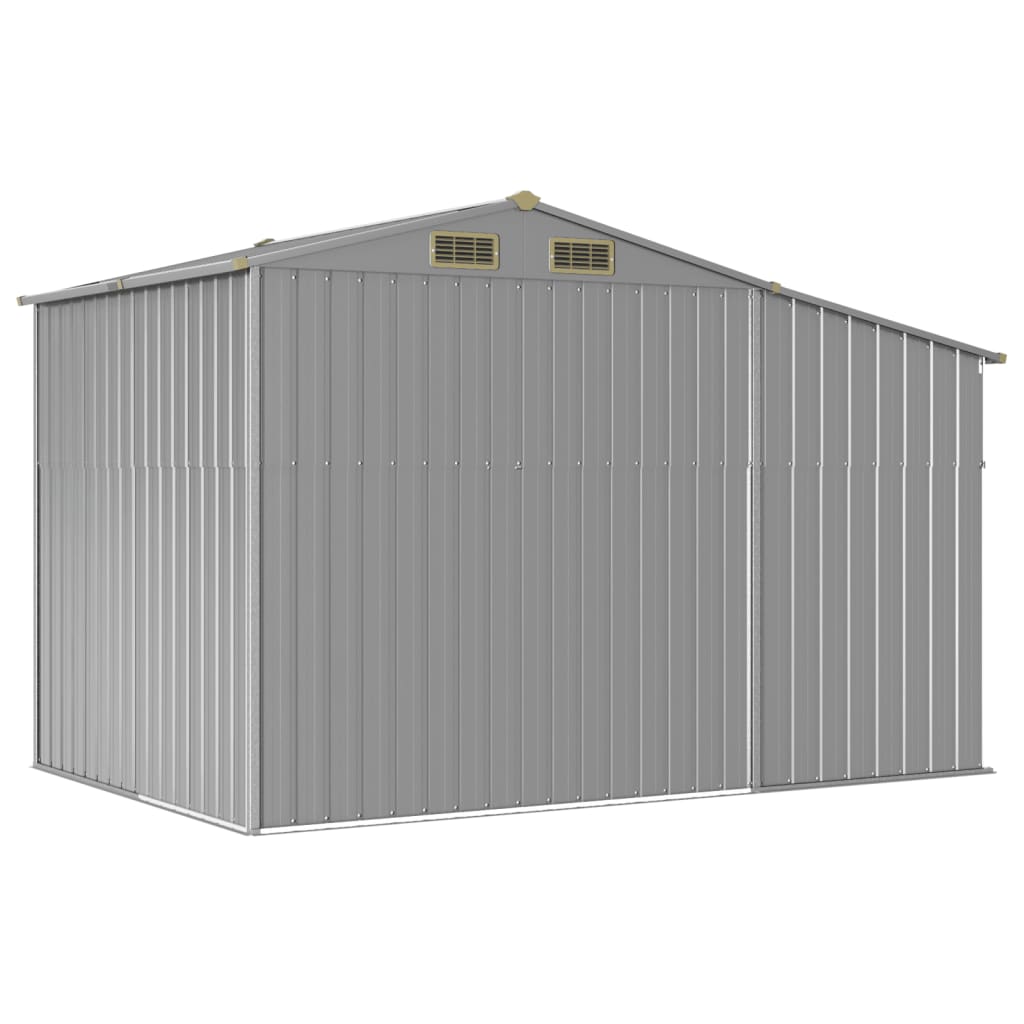 Cobertizo de jardín gris 277x192,5x179 cm de acero galvanizado