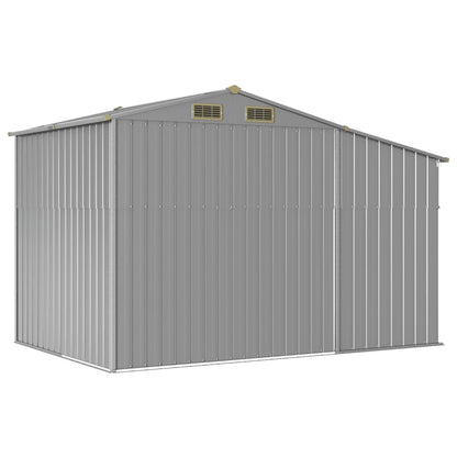 Cobertizo de jardín gris 277x192,5x179 cm de acero galvanizado