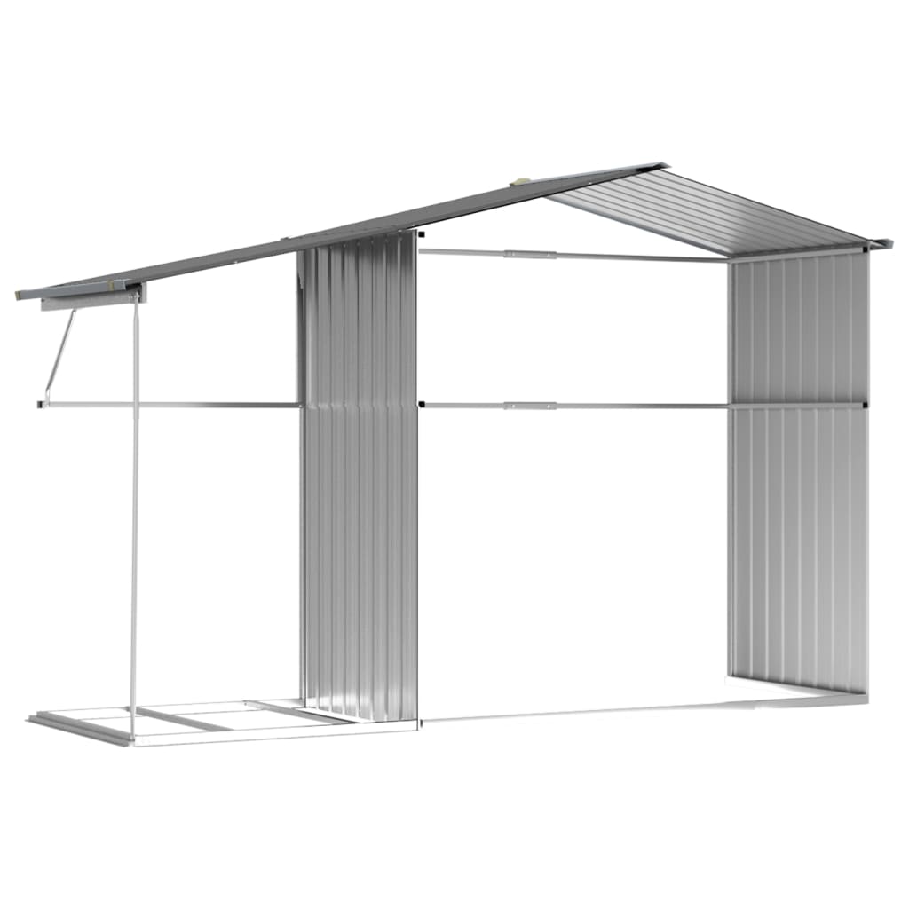 Cobertizo de jardín gris 277x192,5x179 cm de acero galvanizado