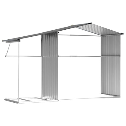 Cobertizo de jardín gris 277x192,5x179 cm de acero galvanizado