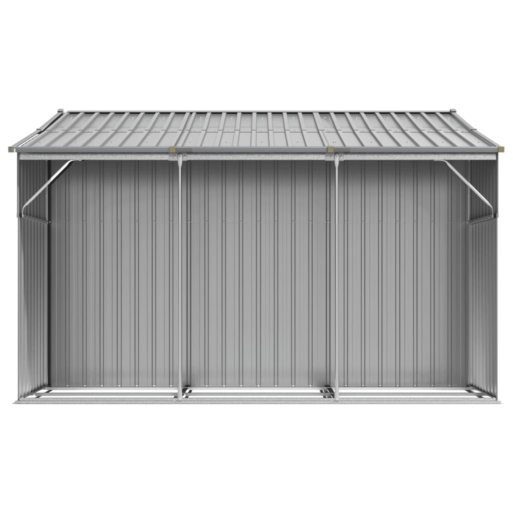 Cobertizo de jardín gris 277x279x179 cm de acero galvanizado