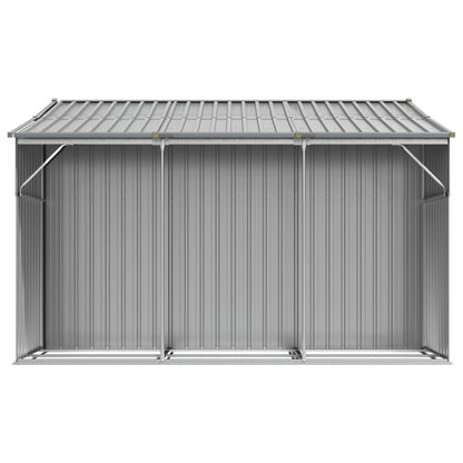 Cobertizo de jardín gris 277x279x179 cm de acero galvanizado