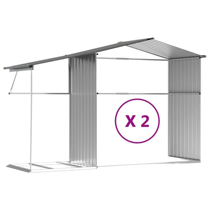 Cobertizo de jardín gris 277x279x179 cm de acero galvanizado
