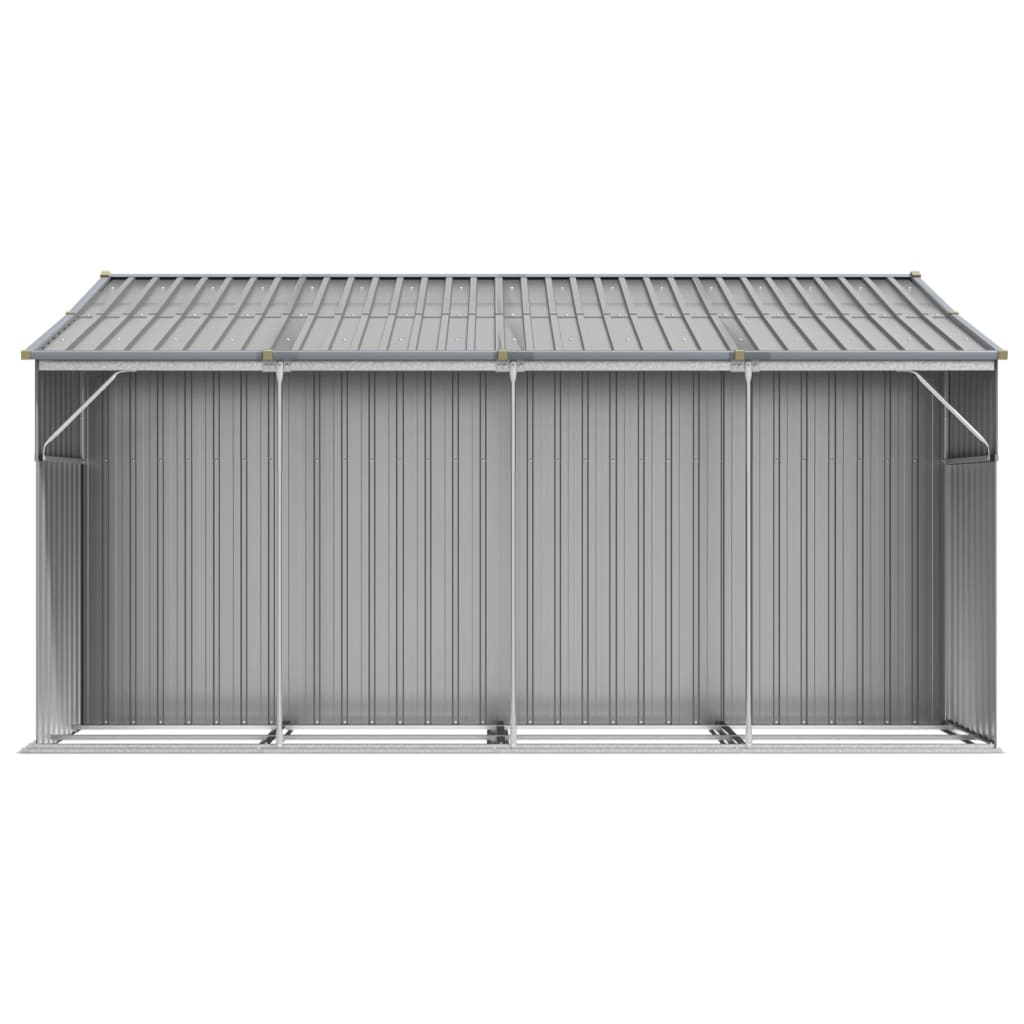 Cobertizo de jardín gris 277x365.5x179 cm de acero galvanizado