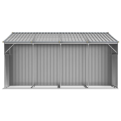 Cobertizo de jardín gris 277x365.5x179 cm de acero galvanizado