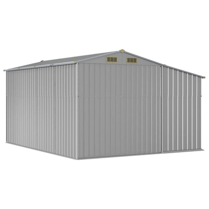 Cobertizo de jardín gris 277x365.5x179 cm de acero galvanizado