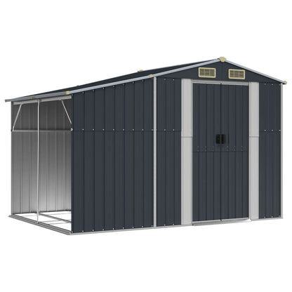 Anthracite Gartenschuppen 277x192.5x179 cm verzinkter Stahl