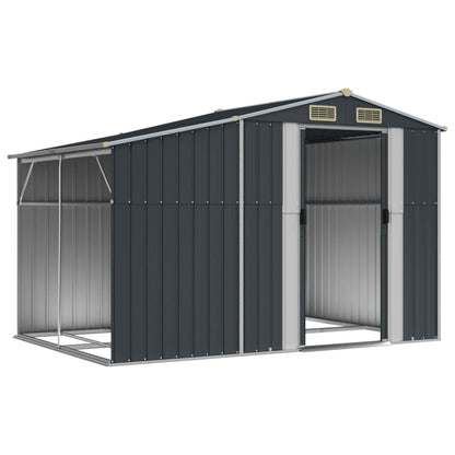 Anthracite Gartenschuppen 277x192.5x179 cm verzinkter Stahl