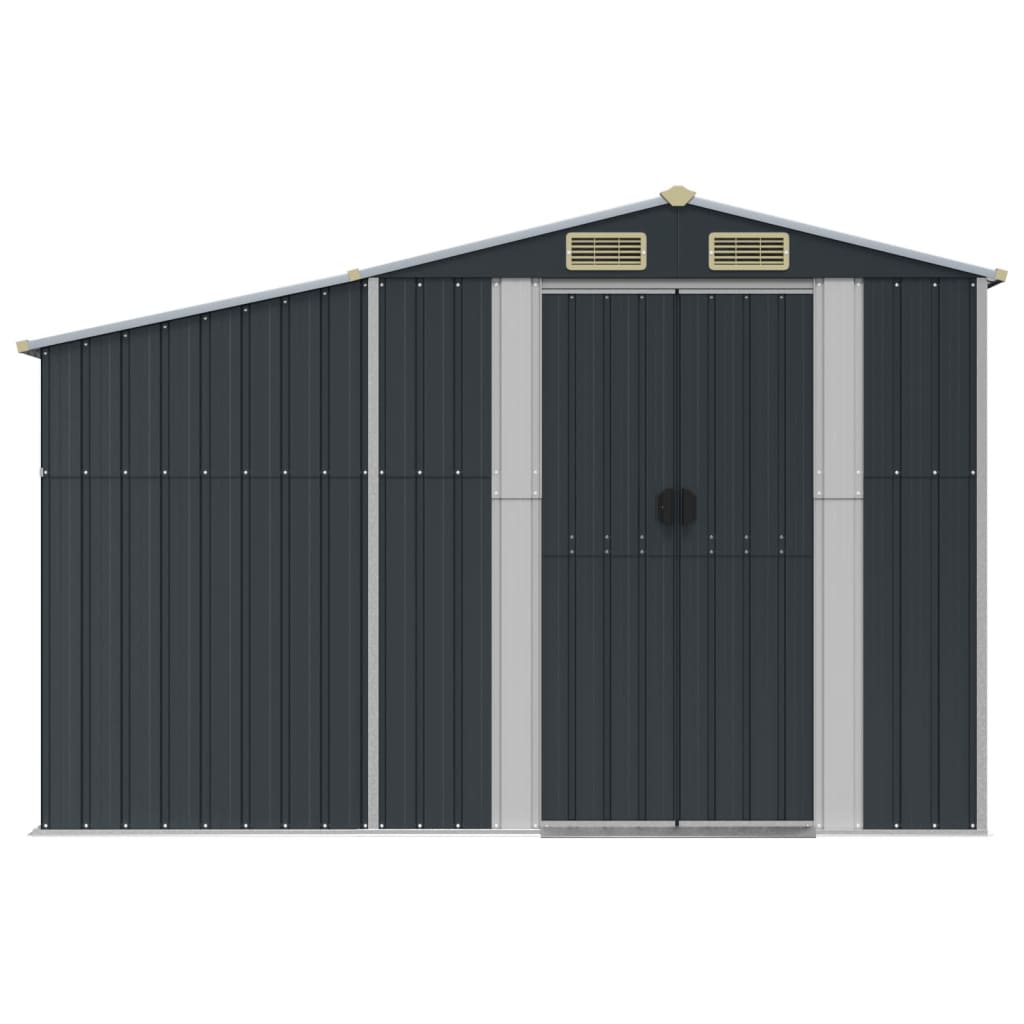 Anthracite Gartenschuppen 277x192.5x179 cm verzinkter Stahl