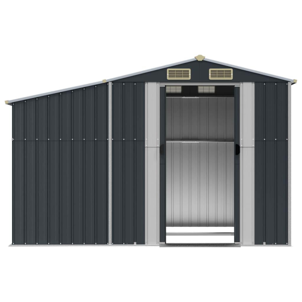 Anthracite Gartenschuppen 277x192.5x179 cm verzinkter Stahl