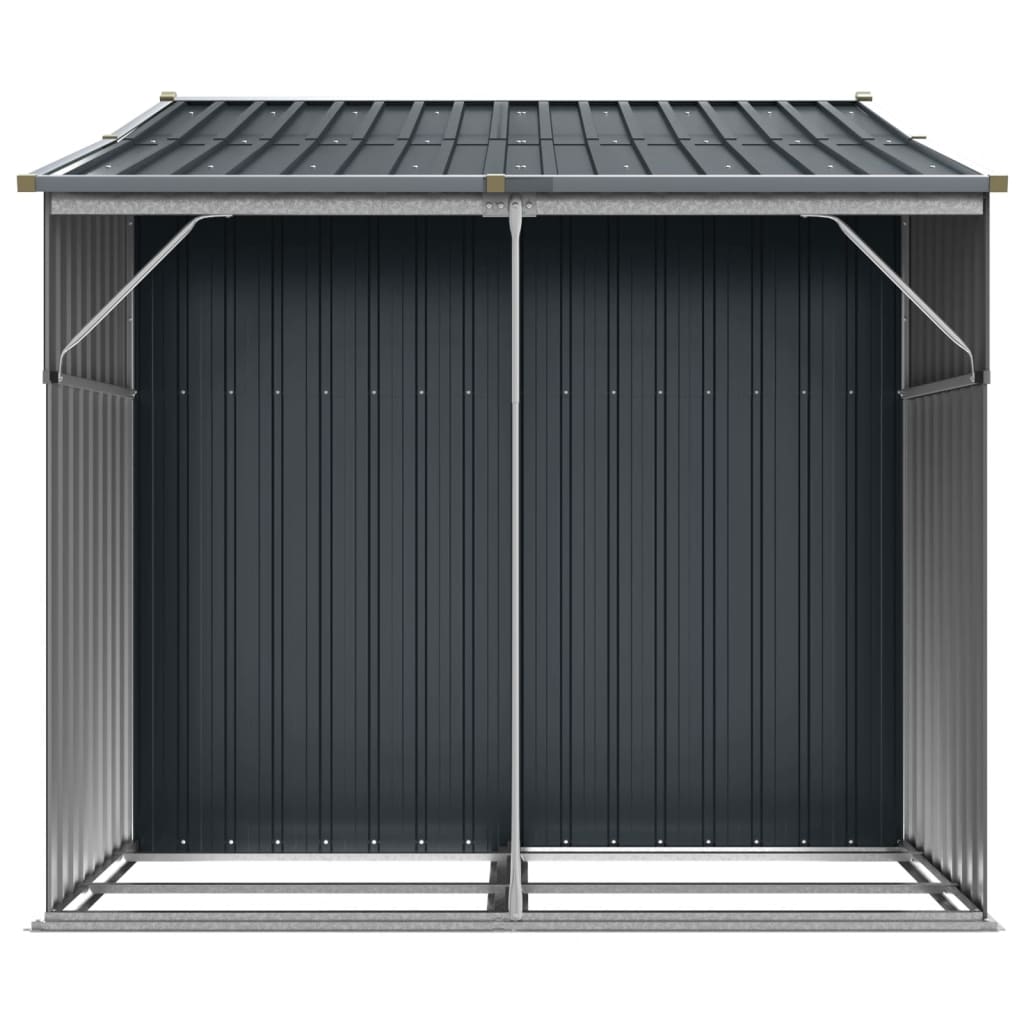 Anthracite Gartenschuppen 277x192.5x179 cm verzinkter Stahl