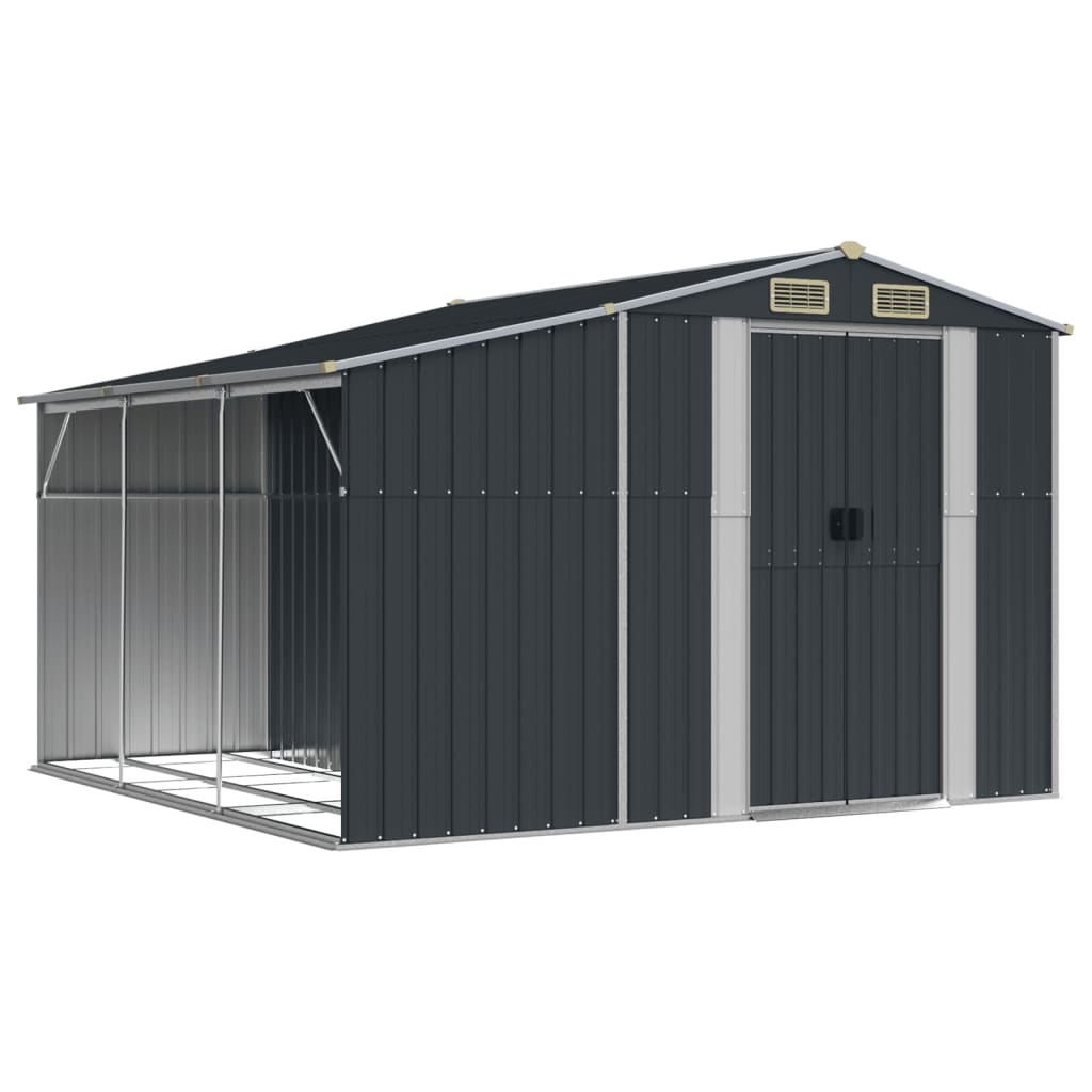 Anthracite garden shed 277x279x179 cm Galvanized steel
