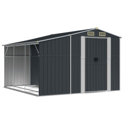 Anthracite garden shed 277x279x179 cm Galvanized steel