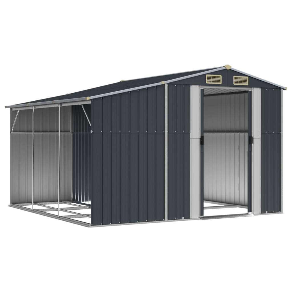 Anthracite garden shed 277x279x179 cm Galvanized steel