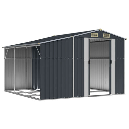 Anthracite garden shed 277x279x179 cm Galvanized steel