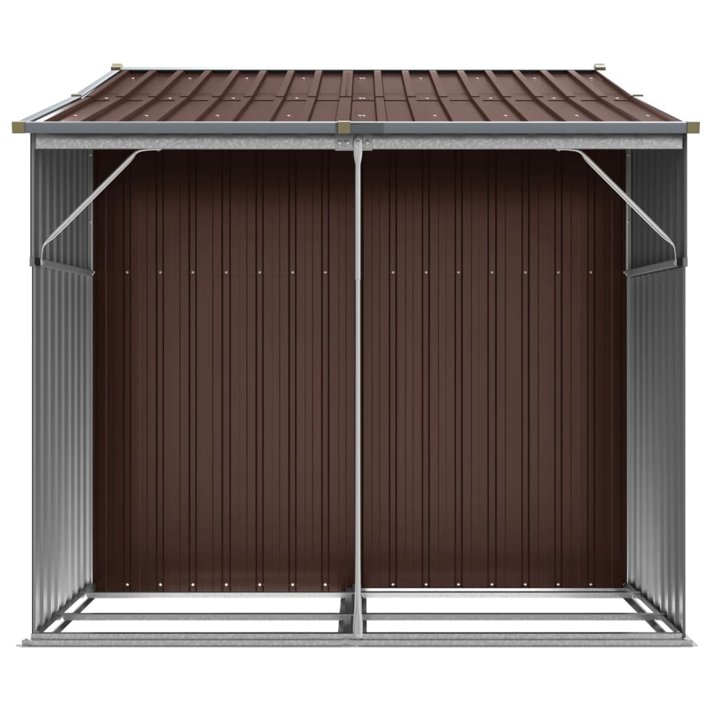 Galpão de jardim marrom 277x192,5x179 cm de aço galvanizado